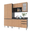 Ver imagem 2 de Cozinha Compacta Margarida Gavetas com Divisor de Talheres Mármore Lunar Freijó Tecnomobili