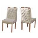 Ver imagem 5 de Conjunto Sala de Jantar 6 Cadeiras em Linho Off White, Mel
