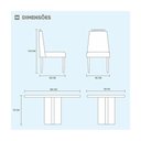 Ver imagem 4 de Conjunto Sala de Jantar 6 Cadeiras em Linho Off White, Mel