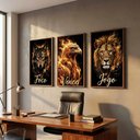 Ver imagem 2 de Kit 3 Quadros Foco Vence Jogo Motivacionais com Moldura:tabaco