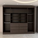 Ver imagem 6 de Guarda-roupa Casal Luxuria 4 Portas 6 Gavetas com Espelho Ebano - Panorama Móveis