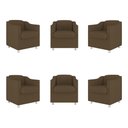 Ver imagem 1 de Kit 6 Poltronas Decorativas Tilla Consultório Recepção Sala Cor:marrom