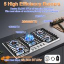Ver imagem 2 de Cooktop a Gás Amzchef 36" com 5 Bocas Sabaf, Conversível Ng/lpg (inox)