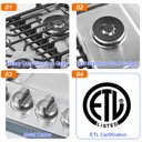 Ver imagem 4 de Cooktop a Gás Amzchef 36" com 5 Bocas Sabaf, Conversível Ng/lpg (inox)