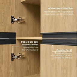 Cozinha Modulada 8 Peças 5 Aéreos 2 Balcões 1 Paneleiro Nara CabeCasa MadeiraMadeira - 19