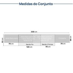 Cozinha Modulada 8 Peças 5 Aéreos 2 Balcões 1 Paneleiro Nara CabeCasa MadeiraMadeira - 7