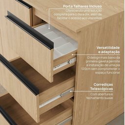 Cozinha Modulada 8 Peças 5 Aéreos 2 Balcões 1 Paneleiro Nara CabeCasa MadeiraMadeira - 14
