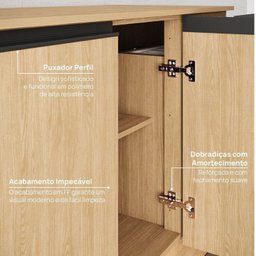 Cozinha Modulada 8 Peças 5 Aéreos 2 Balcões 1 Paneleiro Nara CabeCasa MadeiraMadeira - 17