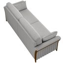 Ver imagem 2 de Kit Sofá 03 Lugares Sala Estar 222cm com 02 Poltronas Stefan Pés Madeira M03 Linho Cinza - Lyam Deco