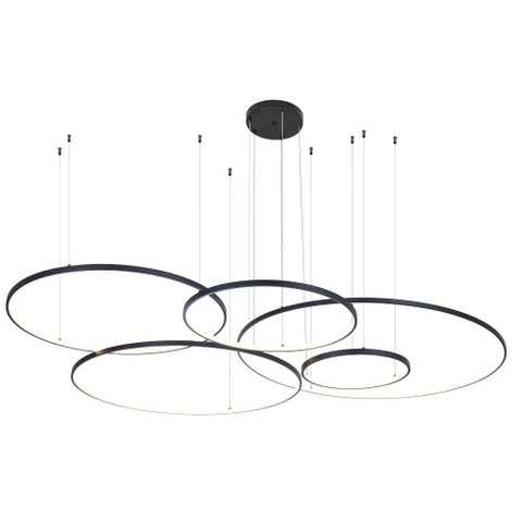 Lustre Pendente Nordecor Daire 2526 Preto Led Bivolt