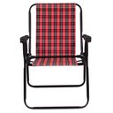 Ver imagem 5 de Cadeira de Praia Varanda Xadrez em Aço 110 Kg Cores Mor Cor:vermelho Vermelho