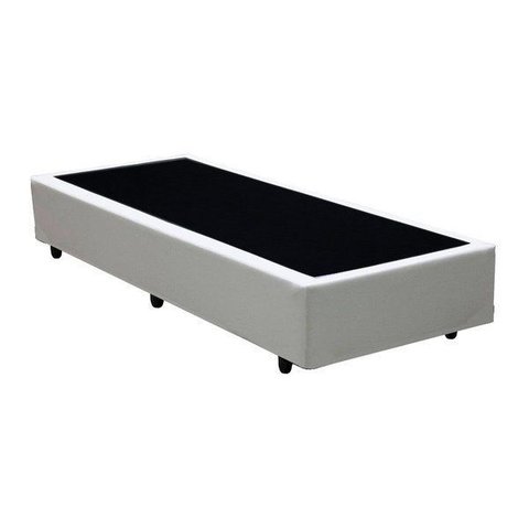 Cama Box Base Solteiro Corino Branco 88x188x42