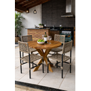 Ver imagem 3 de Mesa Redonda 1 Metro Madeira Maciça Ripado 5 Lugares