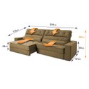 Ver imagem 3 de Sofá Retrátil Reclinável 230cm Albany Suede Velut com Molas Ensacadas - King House