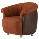 Ver imagem 1 de Poltrona Decorativa Alce Pes Madeira Linho Color Trend e Courino Tca 303 Tcs 721 Moll