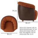 Ver imagem 3 de Poltrona Decorativa Alce Pes Madeira Linho Color Trend e Courino Tca 303 Tcs 721 Moll