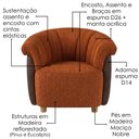 Ver imagem 4 de Poltrona Decorativa Alce Pes Madeira Linho Color Trend e Courino Tca 303 Tcs 721 Moll