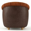 Ver imagem 6 de Poltrona Decorativa Alce Pes Madeira Linho Color Trend e Courino Tca 303 Tcs 721 Moll