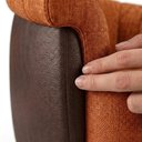 Ver imagem 7 de Poltrona Decorativa Alce Pes Madeira Linho Color Trend e Courino Tca 303 Tcs 721 Moll