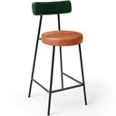 Ver imagem 3 de Kit 06 Banquetas Baixa Cozinha Sala Jantar Bancada Milão L02 Facto Verde Musgo Camel - lyam decor Ly