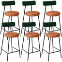 Ver imagem 1 de Kit 06 Banquetas Baixa Cozinha Sala Jantar Bancada Milão L02 Facto Verde Musgo Camel - lyam decor Ly
