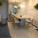 Ver imagem 3 de Lustre Pendente Moderno Anéis 60cm Led 45w 2 Arcos Branco para Sala de Estar Mesa de Jantar Equipe L