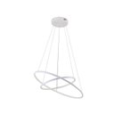 Ver imagem 1 de Lustre Pendente Moderno Anéis 60cm Led 45w 2 Arcos Branco para Sala de Estar Mesa de Jantar Equipe L