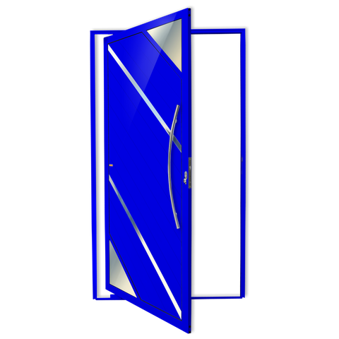 Porta Pivotante Alumínio Lambril Oasis c/Puxador D.Azul 120 Brimak