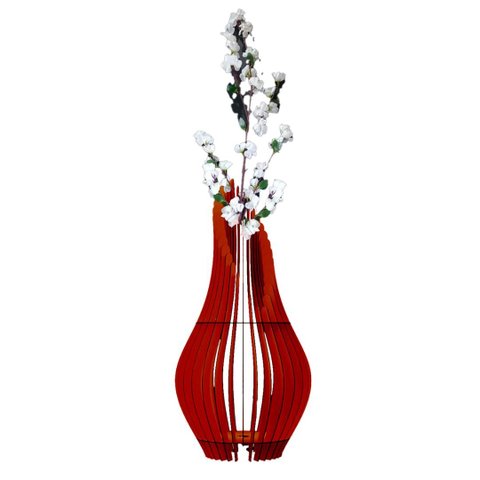 Vaso de Chão Decorativo Grande Andromeda Mdf:marrom/85x30cm