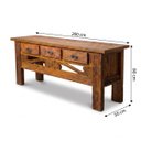 Ver imagem 2 de Aparador Buffet Rústico Madeira Maciça 2 Metros 3 Gavetas Sala de Jantar Área Gourmet 200cm