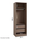 Ver imagem 4 de Guarda Roupa Modulado 100% MDF 2 Portas Orion CabeCasa MadeiraOriginals Marrom/Mocha
