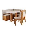 Ver imagem 2 de Conjunto Canto Alemão Baú com Mesa Retangular e 2 Cadeiras Ohio Bege