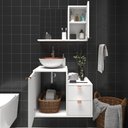 Ver imagem 3 de Conjunto de Banheiro Completo 60cm Gabinete com Armário + Cuba + Espelheira Branco com Cobre Nuestra