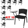 Cadeira Universitária Plástica Preta 10 Unidades - Ultra Móveis - 2