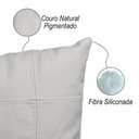 Ver imagem 2 de Almofada Decorativa de Couro Legítimo 50x50cm Bella Branco - Mozzelar