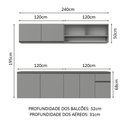 Ver imagem 4 de Armário de Cozinha Completa 240cm Suspenso Nice Madesa 04