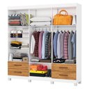 Ver imagem 2 de Guarda-roupa Casal Mondo 6 Portas 4 Gavetas com Pés Branco/cinamomo - Pnr Móveis