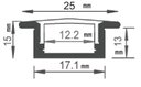 Ver imagem 3 de Perfil de Led Embutido Anodizado (prata) 2 Metros