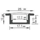 Ver imagem 3 de Perfil de Led Embutido Anodizado (prata) 2 Metros