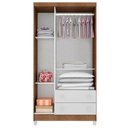 Ver imagem 2 de Guarda Roupa Infantil 3 Portas Mariah Branco Acetinado Amadeirado - Carolina