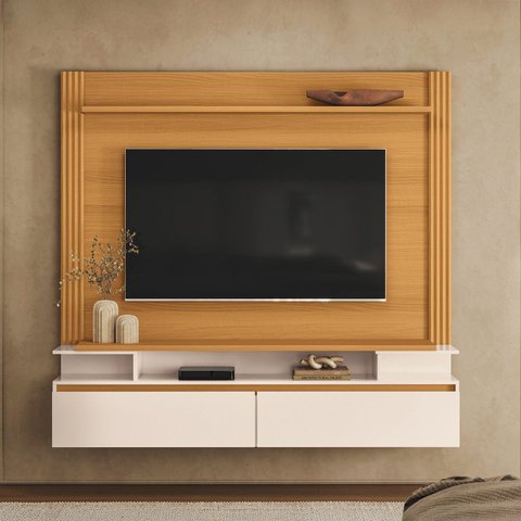 Estante Painel Home Suspenso para TV até 65" Polegadas com 2 Portas Giges Espresso Móveis