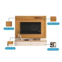 Ver imagem 4 de Painel Home para TV até 65 Polegadas 171x181cm com 2 Portas Canelado Giges Espresso Móveis