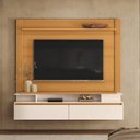Ver imagem 1 de Painel Home para TV até 65 Polegadas 171x181cm com 2 Portas Canelado Giges Espresso Móveis