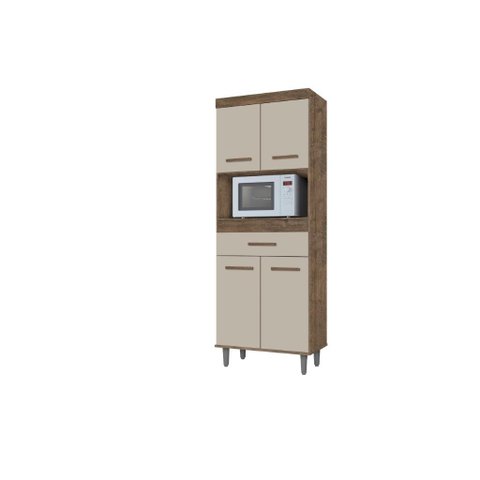 Armário de Cozinha Du 4 Portas + Gaveta Ampla Cor Canela / Off White