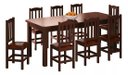 Ver imagem 1 de Mesa com 8 Cadeiras de Madeira 200x88 Castanho com Estofado Marrom Nemargi