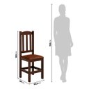 Ver imagem 2 de Mesa com 8 Cadeiras de Madeira 200x88 Castanho com Estofado Marrom Nemargi