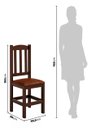 Ver imagem 2 de Mesa com 8 Cadeiras de Madeira 200x88 Castanho com Estofado Marrom Nemargi