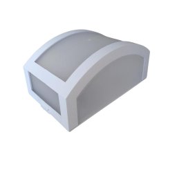 Kit 5 Luminárias Arandela Parede Muro Policarbonato Branca - 2 Kit 5 Luminárias Arandela Parede Muro Policarbonato Branca - 2