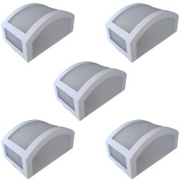 Kit 5 Luminárias Arandela Parede Muro Policarbonato Branca - 1 Kit 5 Luminárias Arandela Parede Muro Policarbonato Branca - 1