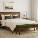 Ver imagem 2 de Puff para Quarto 160x40cm Linho Lúcia Verde/Imbuia
